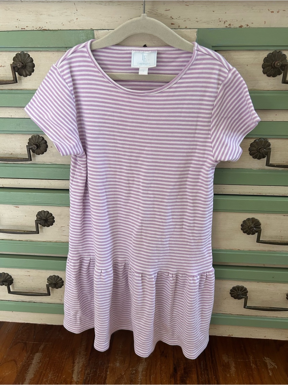 Little English Striped Purple Play Dress size 7